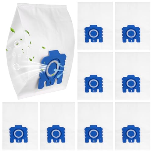 8 Pcs for Miele GN Vacuum Bags Compatible with Miele Hoover Bags GN Vacuum Cleaner Bag for Classic C1 Complete C2 C3, S2 S5 S8 S400 Series