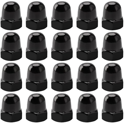 YYIGVMO 20 Stücke M8 Schwarz Edelstahl 304 Eichelmutter, Sechskant Hutmuttern, für Reifen und Achsen