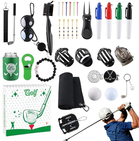 Calendario de Adviento Golf - 24 días de accesorios para la cuenta regresiva de Navidad | El advenimiento deportivo de los amantes del golf marido padre hijo