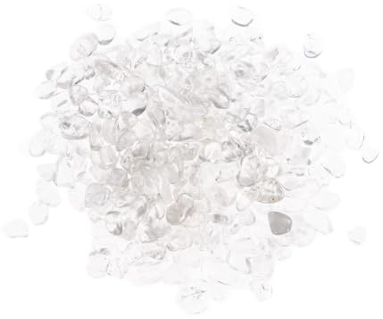 JUMPLAWN Gravier Pierres Brillantes 400g en Cristal Blanc Naturel Qui Conservent l'eau Propre pour Aquarium et Décoration de Pot de Fleurs Maison Aquariums