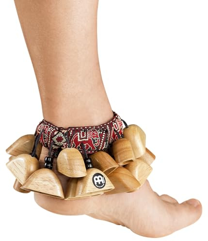 Meinl Percussion FR1NT Foot Rattle, natural | Fuß-Rassel, mit Klettverschluss, Kunststoff und Siam Eiche