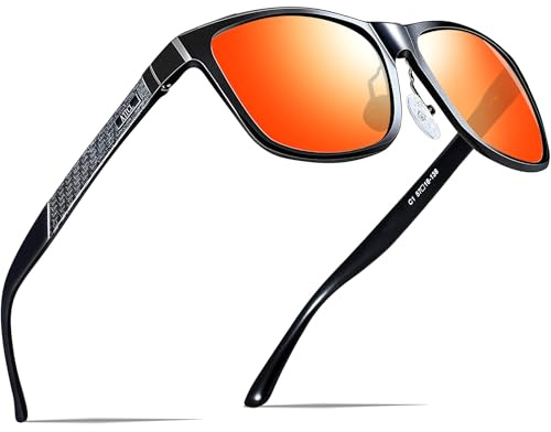 ATTCL Sonnenbrille Herren Polarisiert UV400 AL-MG Verspiegelt Autofahren | Leicht,HD TAC Linse, Blendschutz, Rutschfest,Verstellbare Nasenpolster,Rechteckig Rahmen, Modern, Wanderung, Reise, Cat 3