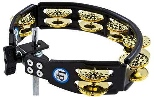 LP179 Cyclops, Dimpled Brass Jingles, Black, Mountable Tambourine