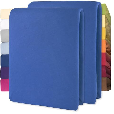 CelinaTex Jersey Spannbettlaken Lucina für Kids 60x120-70x140cm royal blau 100% Baumwolle gekämmt superweich Spannbettbezug, Leintuch, Bettlaken, elastisch, Strech, Oeko-Tex