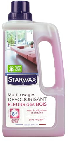 STARWAX - Nettoyant Multi-Usages - Parfum Fleur des Bois - Nettoie, Dégraisse, Désodorise - Longue Durée - Formule Concentrée - Sans Javel - Sans Rincage -Fabriqué en France - 1 L - jusqu'à 1000 m²