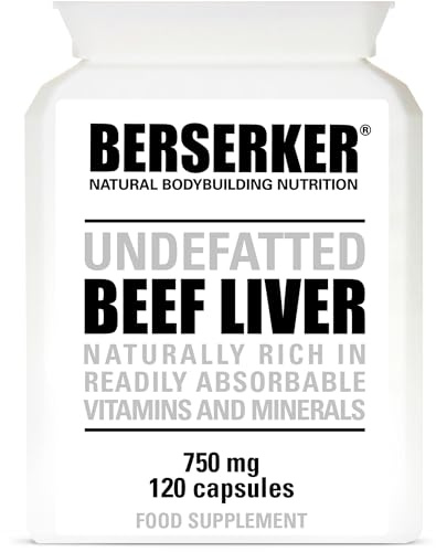 Berserker Desiccated Beef Liver Supplement 750mg, 120 Capsules, Un-defatted | Provides Full Absorption of Naturally Occurring Vitamins and Minerals Found in Beef Liver | Made in The UK by Health4All