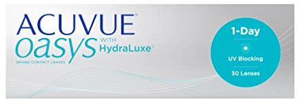ACUVUE OASYS 1-Day Tageskontaktlinsen helfen das Gefühl von müden & trockenen Augen zu reduzieren – Tageskontaktlinsen mit 3.75 dpt und BC 8.5 – UV Schutz & Komfortables Tragegefühl – 30 Linsen