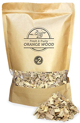 Smokey Olive Wood 1'7 litres, copeaux de Bois d'orange pour Barbecue et Fumer, Taille 5 mm-1 cm