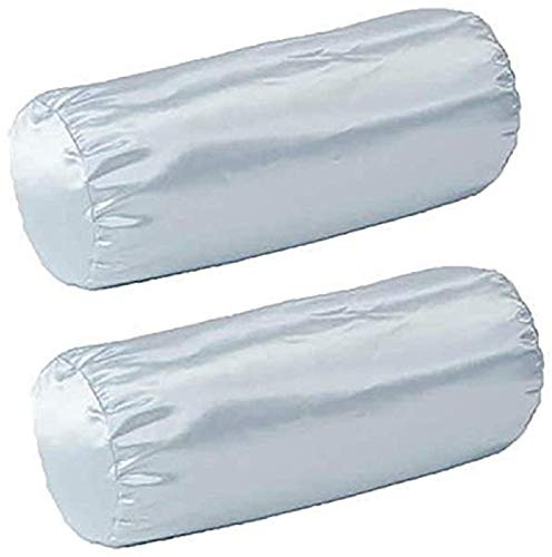 Pack of Two Cervical Neck Roll Pillow Case - White Satin - Super Soft Quality - Made in USA - Easy to Clean - (17x7 inch Pillowcase White) (Pillow case only, Does not Include The Pillow)