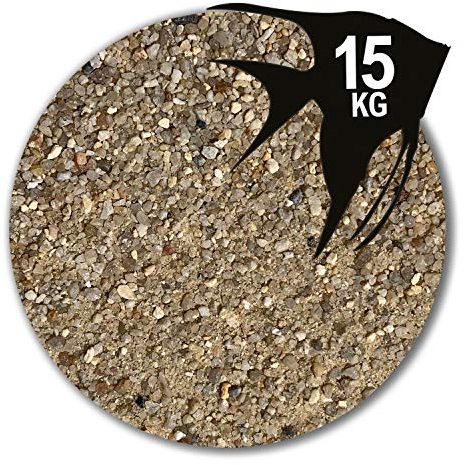 Anbobo Müller GmbH 15 kg Aquariumsand beige Aquariumkies Natur feuergetrocknet und gerundet 25 Körnungen (0,1-2,0 mm)