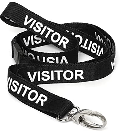 CKB Ltd Visitor LANYARDS Breakaway säkerhetslanyard-halsrem svängbar metallklämma för ID-korthållare – dra snabbfrigörande design, Svart, Pack of 10