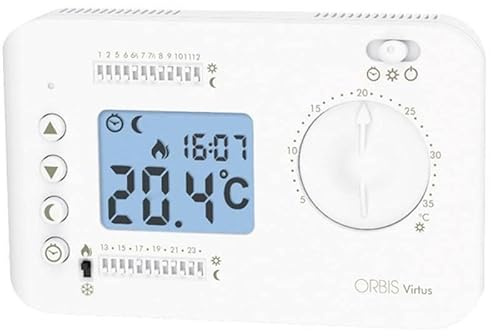 ORBIS CRONOTERMOSTATO GIORNALIERO DIGITALE DA PARETE VIRTUS COLORE BIANCO OB326100