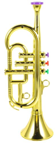 ibasenice Trompette Jouet Enfant 3 Ans Instrument À Vent Simulation 3 Tons Modèle Éducatif Apprentissage Précoce Développement Créativité 33.5 X 11 X 9 Cm