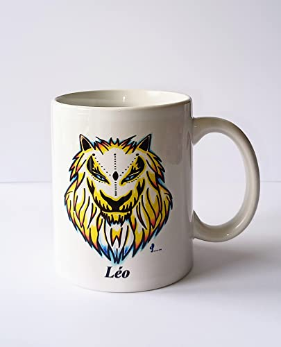 Tazza con segno zodiacale Leone personalizzabile con nome idea regalo zodiacale in ceramica