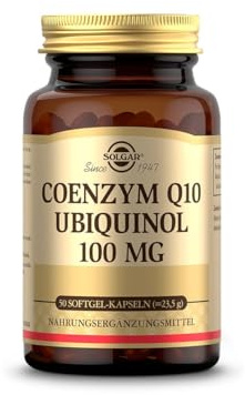 SOLGAR® Coenzym Q10 Ubiquinol, 100 mg, 50 Softgel-Kapseln, 50 Tage Vorrat | Kaneka Ubiquinol® auf Olivenölbasis, aktivierte Form von Coenzym Q10 für eine optimale Aufnahme