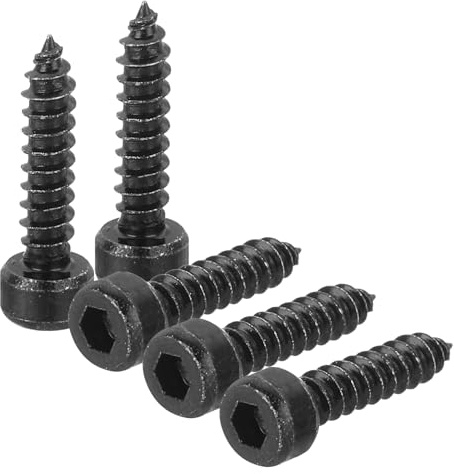 QUARKZMAN 50 Stück Selbstschneidende Schrauben Innensechskant-Kopf Bohrschrauben, M4x18mm Selbstschneidende Zylinderkopfschrauben, Holzschrauben Edelstahl Schrauben für Dachblech Schwarz