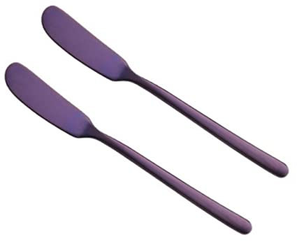 Amosfun 2st Butterschneider Cremewischwerkzeuge Zuckerguss Spachtel Erdnussbuttermesser Buttermesser Spachtel Butterspatel Marmeladenverteiler Geleespatel Beheizte Butterstreicher Violett