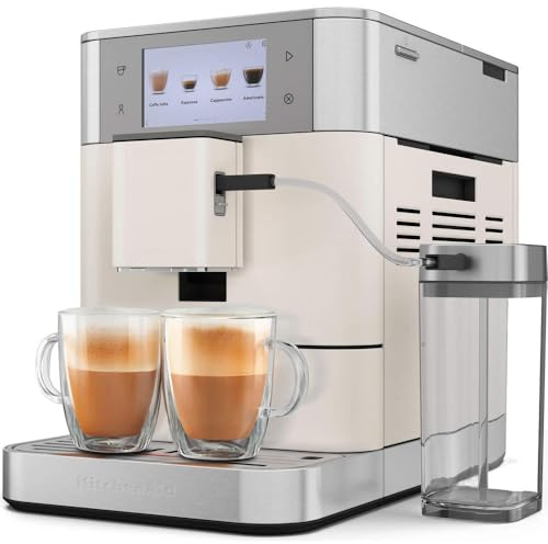 KitchenAid Machine a Café Grain - KF8 - Machine Expresso et Cappuccino avec broyeur - Machine Expresso et Cappuccino - Avec Technologie Thermocoil - Blanc 5KES8558EPL
