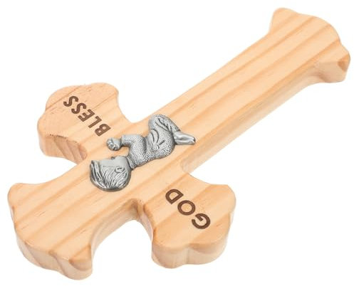 RORPOIR Holz Wandkreuz Mit Betendem Jungen Handgefertigte Religiöse Dekoration Für Zuhause Langlebig Und Sicher Für Christliche Kunst Und