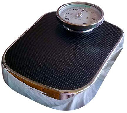 OZBME Báscula de baño con Esfera mecánica analógica Profesional, báscula médica para Salud, Plataforma de Metal Resistente, sin baterías, 160kg/350lb