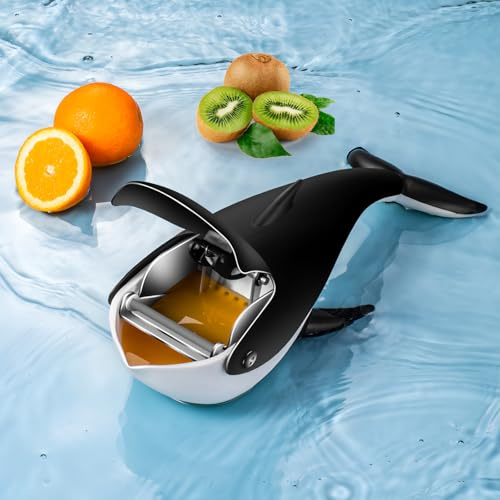 ELUBLU Citronpress, manuell juicepress, anti-ätande citronpress rostfritt stål, tung citruspress, extrudering, juicepress kan användas för apelsiner, citroner och andra frukter