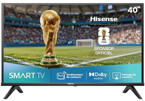 Hisense Téléviseur connecté 40 Pouces 40A4Q - Full HD 60Hz, Mode Sport IA, Dolby Audio, VIDAA OS avec Youtube, Netflix, Canal + (modèle 2025)