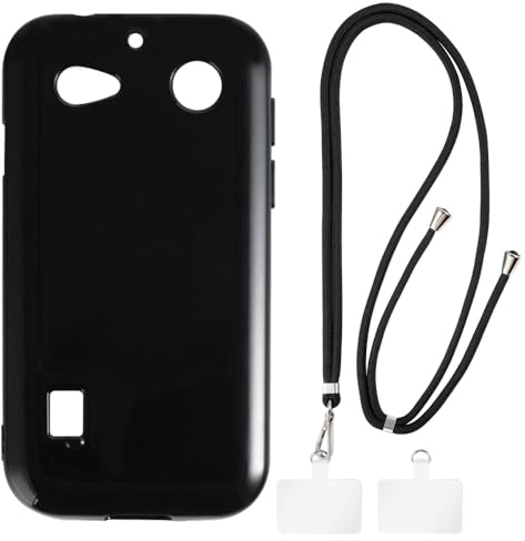 Case and Lanyard for Doro Leva L10 - Black+Black | 2.4 Set Including Protective Cover & Detachable Crossbody/Neck Strap with Metal Buckles and 2 Patches