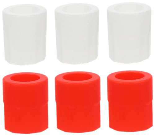 Zerodeko Shot Glass Ice Molds Silicone Ice Cube Maker Mini Tray for Whiskey Glass Flexible 6pcs White and Red for Home Bar Party