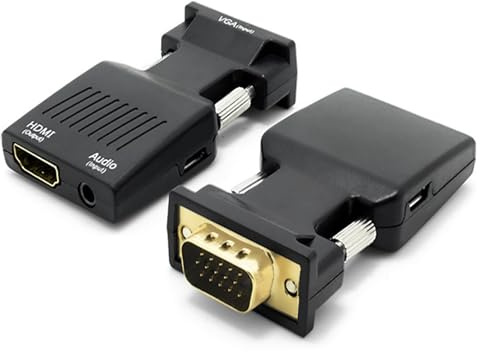 Active VGA Male -to HDMI -Adapterkonverter mit 3,5 Mm Audiokabel und Micro -USB -Strom für Laptop -PC -Projektoren 1080p 60 Hz