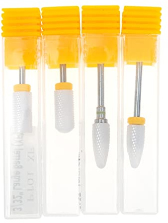 CTIRCHIU Brocas de Cerámica Ideales para Pulido Profesional y Arte de Uñas para Taladro de Uñas Juego de 4 Alta Resistencia al Desgaste Calor