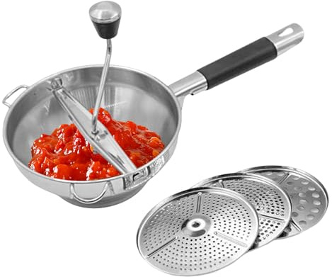 Presse-Purée Outil Cuisine 3 Disques Remplaçables En Alimentaire | Presse-Purée De Cuisine 3 Disques Pour Légumes, Fruits, Purées, Alimentation Infantile, Fromage, Jus,
