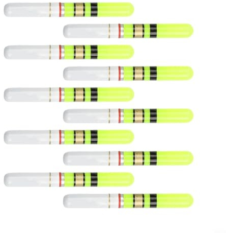 Aparejos flotantes luminosos para pesca nocturna, juego de 10 piezas, requiere batería CR322 (no), visibilidad de hasta 30 metros (rojo)