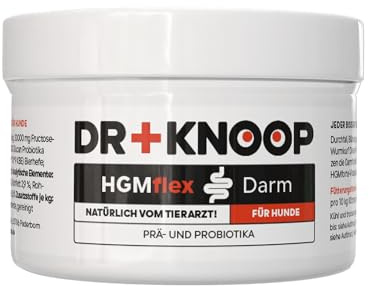 HGM Poudre intestinale pour chien, structure de la flore intestinale, assainissement intestinal après des troubles digestifs (matières fécales molles et muqueuses), avec probiotiques et prébiotiques