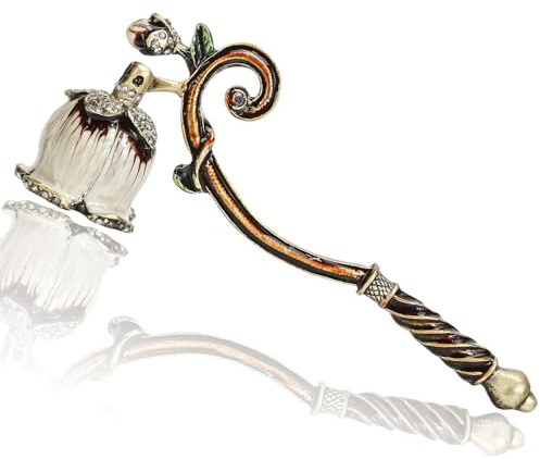Vantico Vintage Decorative Candle Snuffer, Antique Metal with Crystal Accents, Elegant Flower Design, Handcrafted Candle Extinguisher Tool