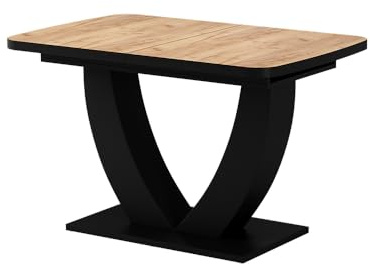 Vicco Esstisch Fenaro, Goldkraft Eiche/Schwarz, 120-160 x 80 cm | ausziehbar, mit Auszugsfunktion für flexible Tischgrößenanpassung