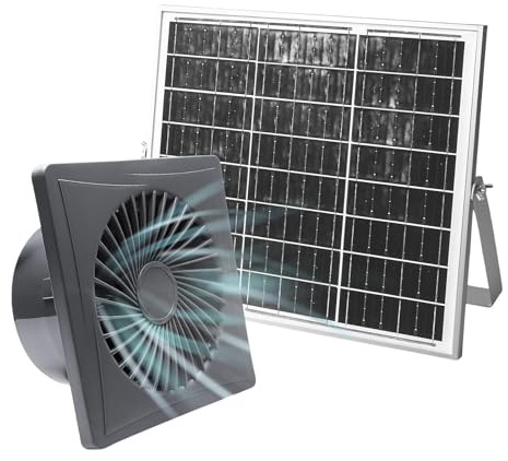 PANGBOER Solar-Abluftventilator für Schuppen, 12 V, 15 W, Panel, Gewächshaus, leistungsstarker Hühnerstall, Abluftventilator