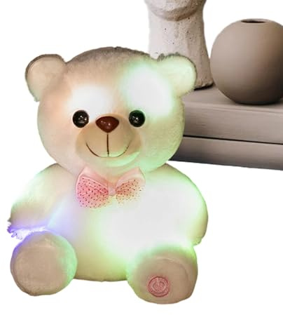Genérico Peluche Iluminado,Oso Lindo Y Colorido De 20 Centímetros - De Peluche Que En La Oscuridad | para Consuelo y Acompañía de Niñas y Adultos en Hogar, Sala de Estar,