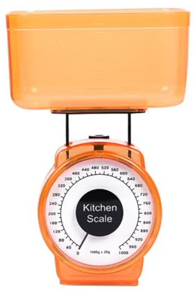 FENICAL Bilancia da Cucina Meccanica 1kg Vassoio Graduato in Plastica, Strumento di Pesatura ad Alta Precisione per Alimenti, Accessorio Multifunzionale per Casa e Cucina Colore Casuale