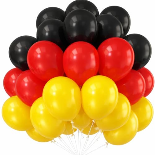 50x Luftballons Ø 35 cm Deutschland - Fanartikel Deko & Dekoration zur WM 2026 - Weltmeisterschaft (50x Deutschland (schwarz,rot,gold))