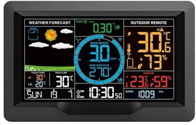 Stazione meteorologica professionale Termometro Igrometro Velocità del vento Direzione Pioggia Monitor hPa Sensore di previsione Orologi da parete Sveglie