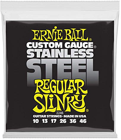 Ernie Ball Regular Slinky E-Gitarrensaiten, Edelstahlwicklung, Stärke 10–46