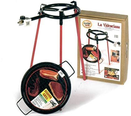 Vaello La Valenciana Ecoset with 1 Burner 300 Mm, Grill Pan 36 Cm and Square Legs 36 Cm