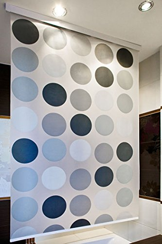 MAßANFERTIGUNG HALB-KASSETTEN DUSCHROLLO MODELL RETRO DUSCHVORHANG GRAU ANTHRAZIT! DUSCHVORHANG LÄNGE UND BREITE NACH WUNSCH!