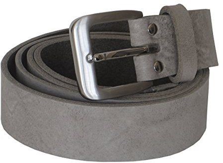 Chrissys-in Ledergürtel grau aus festem Rindleder 4 cm breit aus eigener Fertigung (105)
