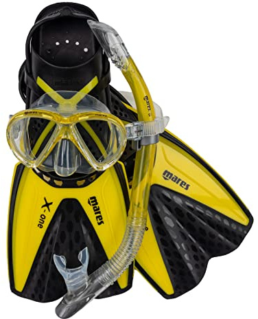 Mares Set Marea X-One - Schnorchelset Erwachsene mit Maske, Flossen und Schnorchel, Silikonmaske, Channel Thrust Flossen, halb-trockener Schnorchel