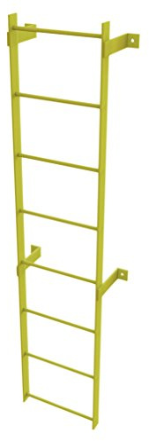 Tri-Arc WLFS0108-Y 8-Rung Standard Uncaged Fixed Steel Ladder, Safety Yellow Powder Coated Finish
