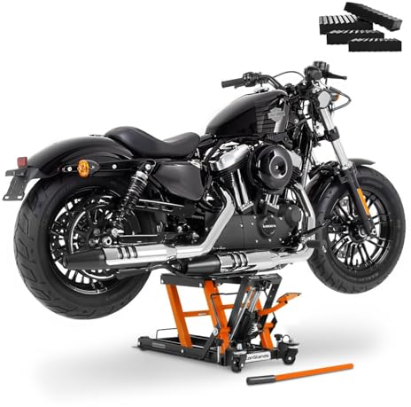 Motorrad-Hebebühne Hydraulisch Sicherung 4 Distanzstücke Orange kompatibel mit Chopper/Custombike CB84741