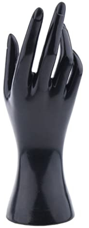KESOTO Schaufenster Dekohand Präsentationshand Schmuckhand Schmuckhalter Hand (weiblich, 21.5cm) als Ring, Armband, Handschuhe Display Halter Hand - Schwarz