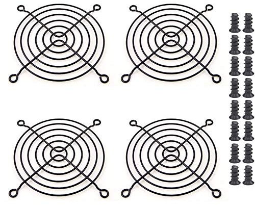 Easycargo 4pcs 92mm Fan Grill 92mm Guard Black with Screws (Black 92mm)