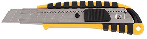 D.RECT 2048 Cuttermesser mit Metallführung Klinge 18mm mit gummiertem Griff Teppichmesser Universalmesser Profi Cutter/Messer